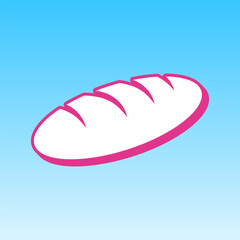 Bread sign. Cerise pink with white Icon at picton blue background. Illustration.