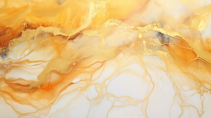 Flowing ink background in a gold honey colour.