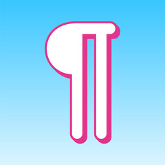 Paragraph sign. Cerise pink with white Icon at picton blue background. Illustration.