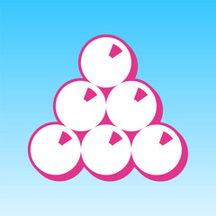 The billiard sign. Cerise pink with white Icon at picton blue background. Illustration.