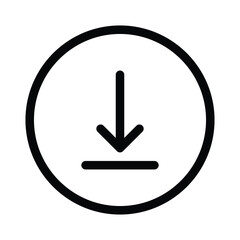 Download Icon, Download Button, Download Symbol For Mobile Application And Website, User Interface Icon Design Element Vector Illustration