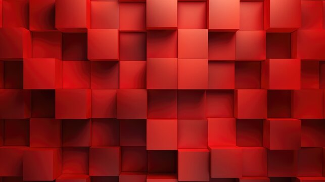 Fototapeta Red Cubes Wall Background