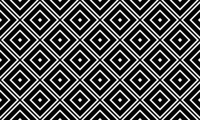 Seamless Geometric Checked Black and White Pattern.