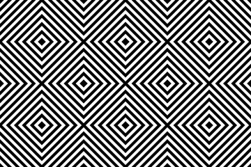 Seamless Geometric Striped Lines Checked Black and White Pattern.