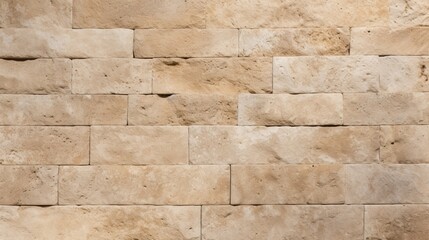 Creamy coloured travertine brick stone texture.