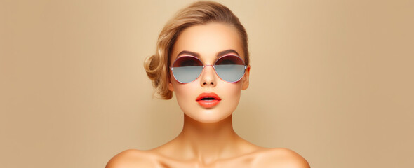 Captivating Serenity: Beige Beauty in Sunglasses