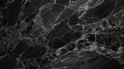 Heavily veined black granite texture. - obrazy, fototapety, plakaty