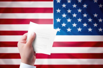 Obraz premium Patriotic Voting: USA Flag Backdrop