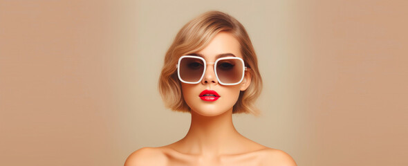 Beige Aesthetics: Portrait of a Stylish Sunglasses Wearer