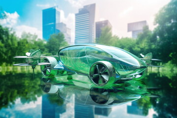 Clean and Green Transportation of the Future - AI Generated