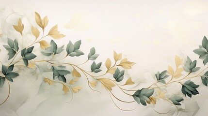illustration flora tree branch in minimal style, Generative Ai