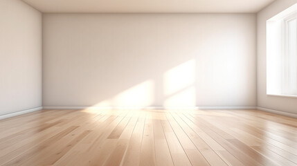 Fototapeta na wymiar empty room with white wall and window. Generative Ai. 