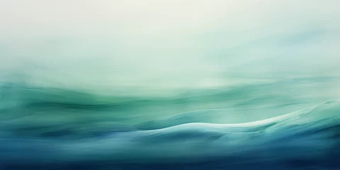 Photo sur Plexiglas Papillons en grunge Depicting the tranquility of peace through soft, flowing watercolor washes in shades of blue and green, with a hint of silver glimmer, abstract style