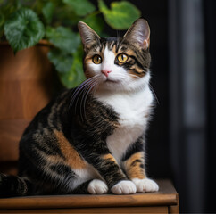 black and white cat, Cat mix Black and white