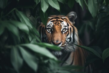 the close up of a Chongqing yongchuan Bengal tiger in the zoo - obrazy, fototapety, plakaty
