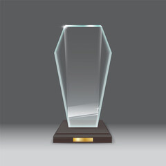 Glass Award In The Form Of A Rectangle On A Transparent Background Vector Illustration