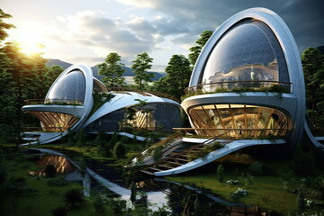 Eco-Utopia: A Sustainable City for a Sustainable Future - AI generated