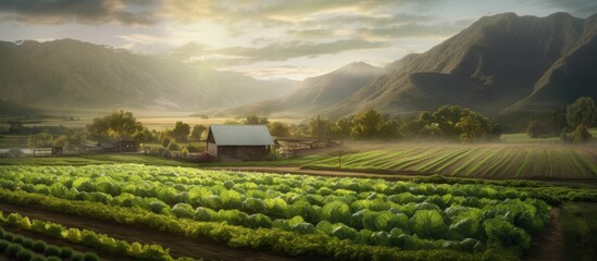 cabbage field, cabbage kimchi, autumn cabbage, cabbage field scenery - obrazy, fototapety, plakaty