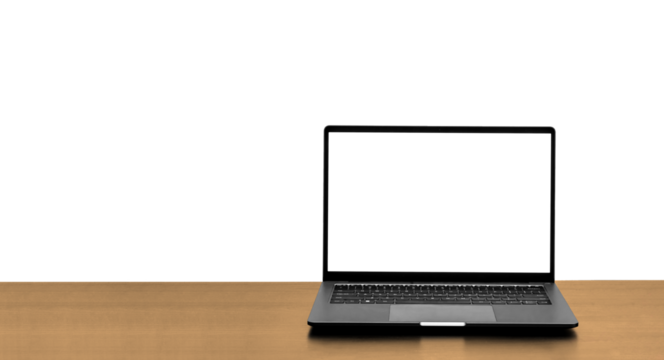 laptop with blank screen