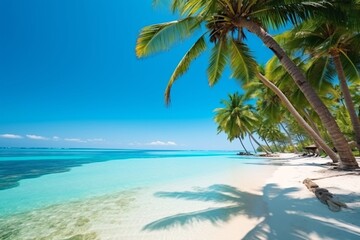 Beautiful tropical seascape. Panoramic view of the sea and sandy beach. Beautyful background. Beautiful ocean 