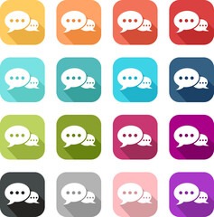 Group of coloured dialogue icons, on PNG files