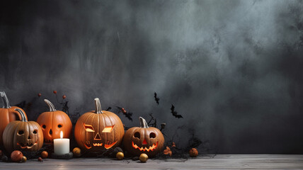 Halloween background with copyspace for your design. Halloween concept. Generative AI.
