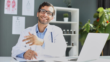 Portrait of a confident smiling doctor with stethoscope at hospital