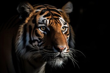Female bengal tiger in the dark