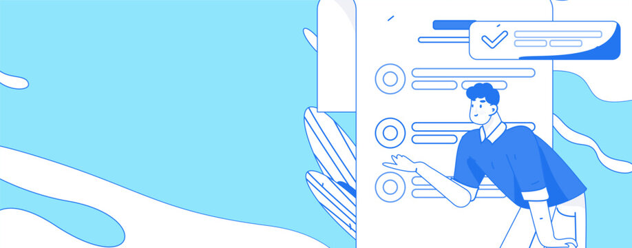 Invite friends to conduct questionnaire survey flat vector concept operation hand drawn illustration
