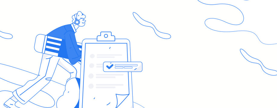 Invite friends to conduct questionnaire survey flat vector concept operation hand drawn illustration
