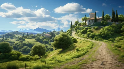 Wall murals Toscane beautiful tuscan landscape in Italy on a sunny day at summer