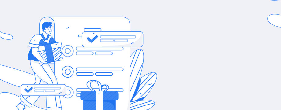 Invite friends to conduct questionnaire survey flat vector concept operation hand drawn illustration
