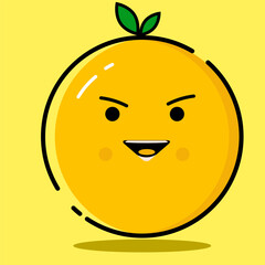 cute orange icon and smiling happily