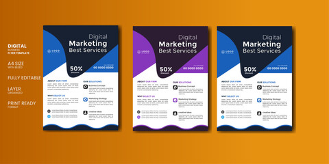  Business Flyer design editable a4 print template and modern design perfect for creative professional business 