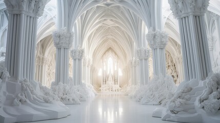 carved white rock cathedral interior