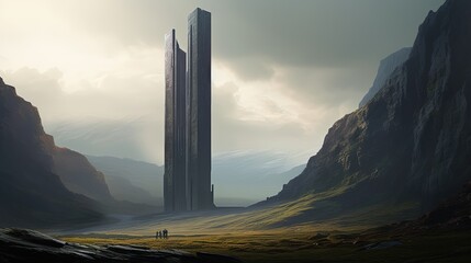 huge science fiction monolith