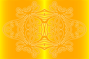 Beautiful classic design colourful  background with flower leaf line art pattern of indonesian culture traditional batik