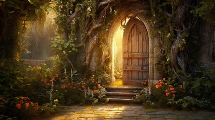 Fototapeta premium fantasy wooden door