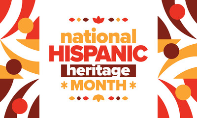 National Hispanic Heritage Month in United States. Celebrate annual in September and October. Latin American and Hispanic ethnicity culture. National fabric vector textures. Traditional festival