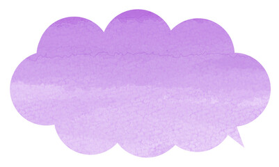 水彩風　むらさき　吹き出し　紙　和