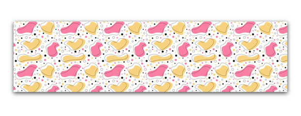 Web banner with pink and yellow pattern. Abstract background for banner. Vector illustration	