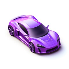 Obraz na płótnie Canvas isometric electric sportscar. violett colors isolated on white background