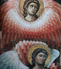 fresco in Basilica di Santa Cecilia in Trastevere, Rome, Italy