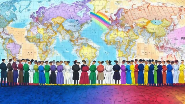 A painting of a group of people