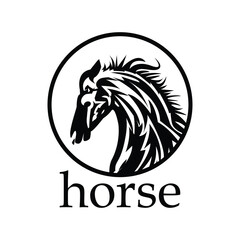 Horse Silhouette logo vector. Animal icon illustration isolated on white background.