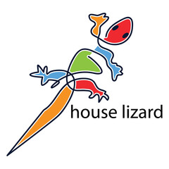 Obraz premium Lizard colorful logo vector. Animal icon illustration isolated on white background.