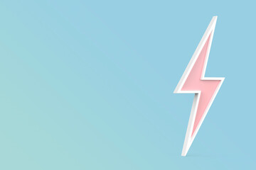 Lightning bolt symbol on blue background