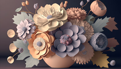 Wildflower Romance: A Beautiful Bouquet for Weddings and Special Occasions - ai generated