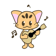ギターを弾くトラネコ