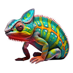 chameleon looking isolated on white